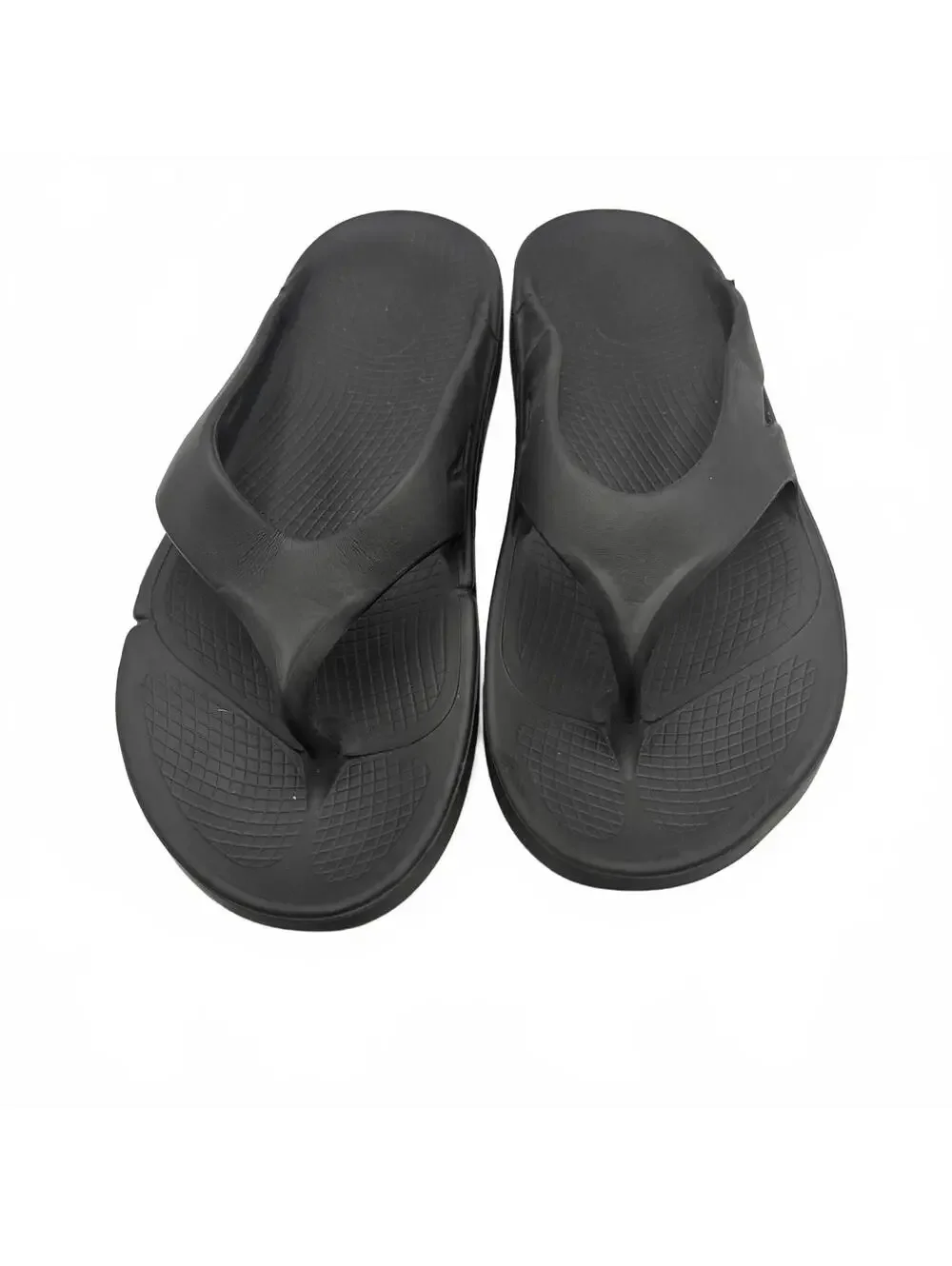 Oofos Black Flip Flop Sandals Shoes Men's Size 12 Women's Size 14
